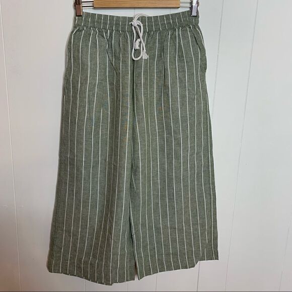 BeachLunchLounge Cropped Linen Blend Wide Leg Pant - Picture 1 of 5